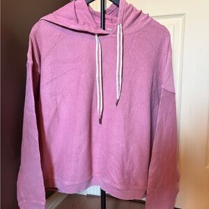 Aerie Women’s "New Love" Corded Dusty Pink Pullover Hoodie